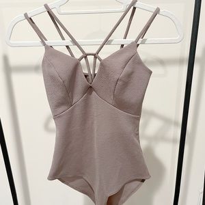 Women’s Strappy Brown Neutral Bodysuit - Charlotte Russe